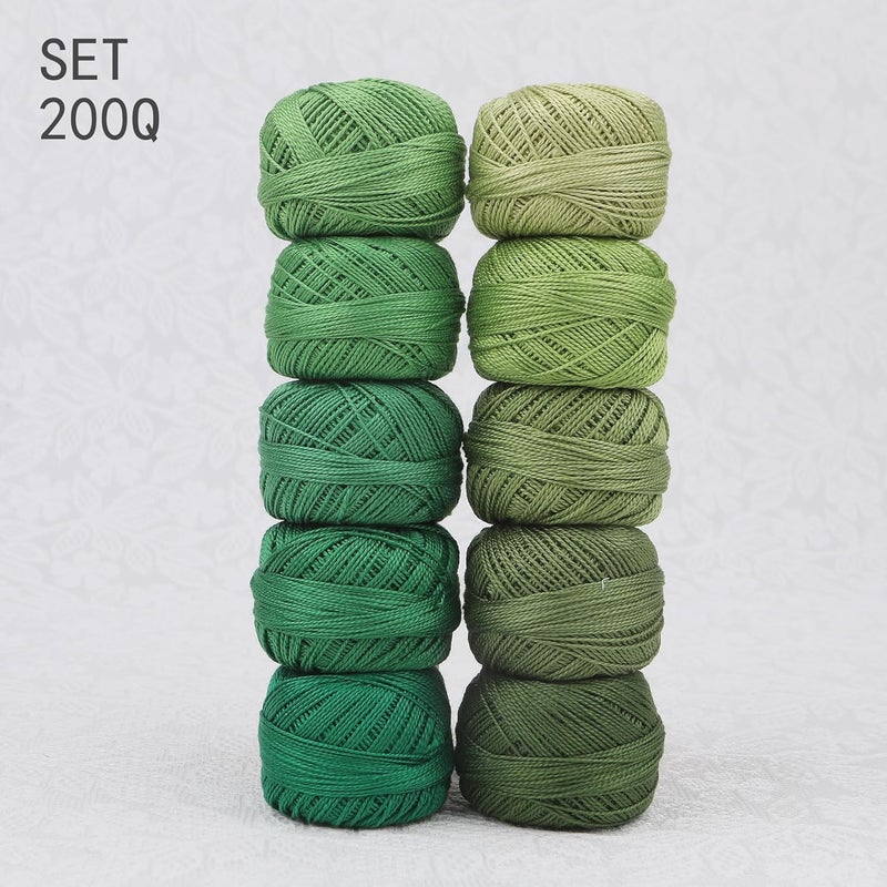 AMOHilos Size 8 Double Mercerized Egyptian Long Staple Cotton Pearl Thread Ball 5 Grams Rainbow Color Embroidery Thread 10 Colors per Box for Crochet Hardanger Cross Stitch Hand Embroidery (Set Q) - Image 2